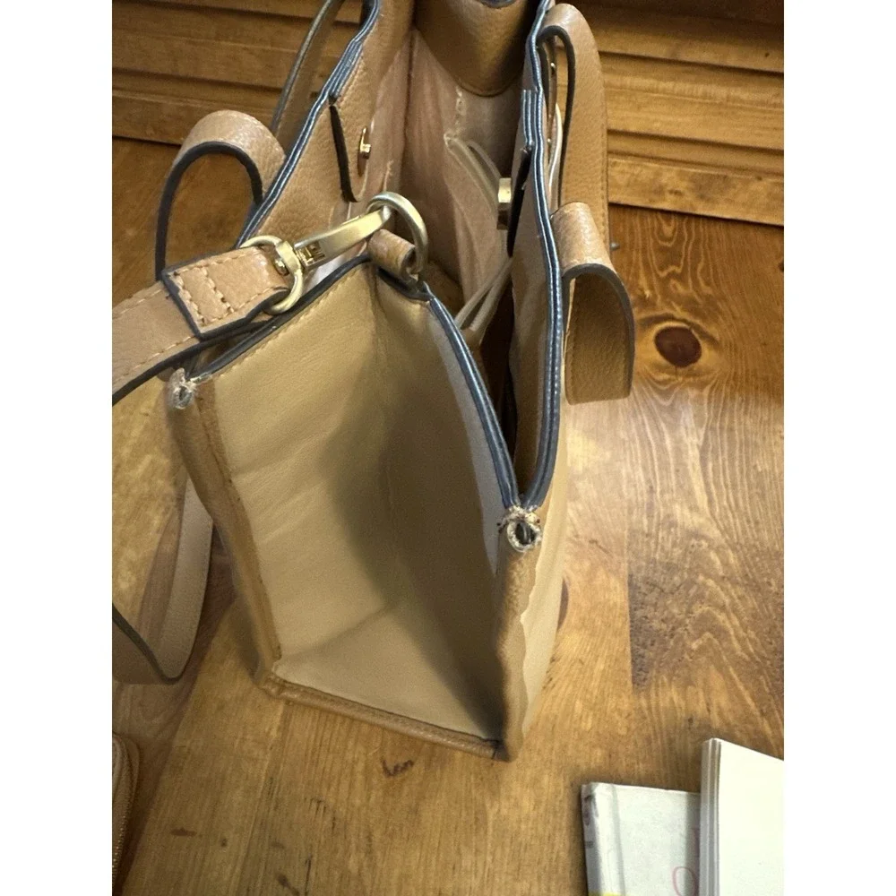 Time and Tru Satchel Bag Purse Brown Beige